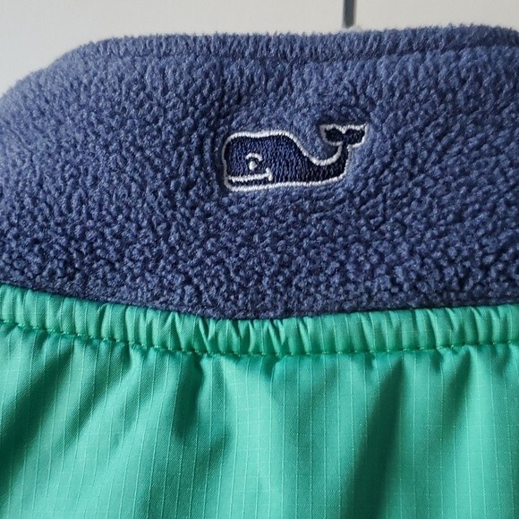 VINEYARD VINES FLEECE SHEP VEST ZIP UP BLUE GREEN MEN'S MEDIUM PREPPY - Picture 7 of 9